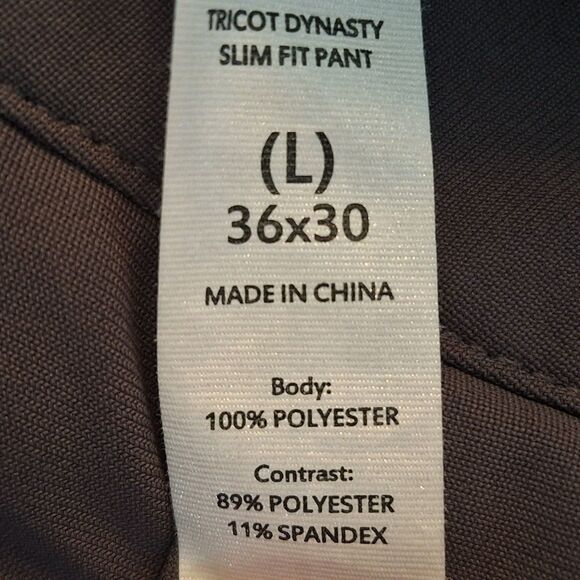 SKYR Tricot Dynasty Slim Fit Pant Mens L 36 x 30 Gray Moisture Wicking Anti Odor - Picture 6 of 14